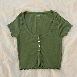 Pacsun green button up top
